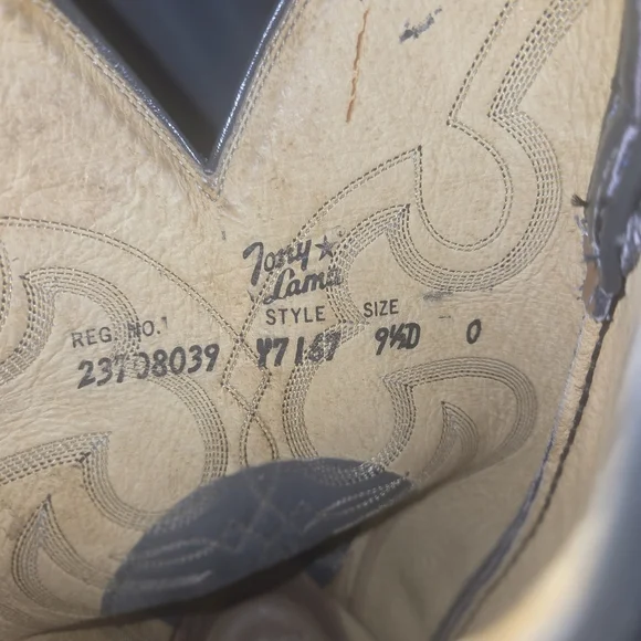 Tony Lama Nacogdoches Teju Lizard Round Toe Western Boots Men's Size 9.5 - Picture 10 of 10